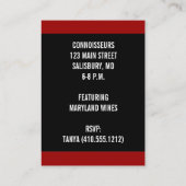 Mini cartes Invitations de l'événement de dégustat (Dos)