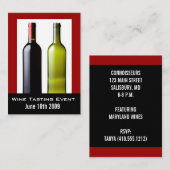 Mini cartes Invitations de l'événement de dégustat (Devant / Derrière)