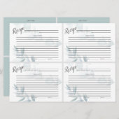 Mini CARTES RECEPE | Eucalypse bleu-dusty (Devant / Derrière)