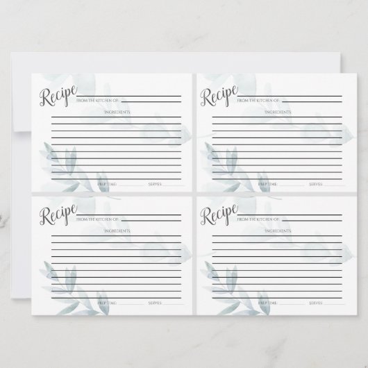 Mini CARTES RECEPE | Eucalypse bleu-dusty (Devant)