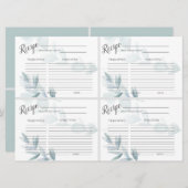 Mini CARTES RECEPE | Eucalypse bleu-dusty (Devant / Derrière)