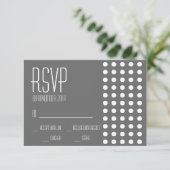 Mini cartes RSVP Pois (gris foncé) (Debout devant)