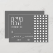 Mini cartes RSVP Pois (gris foncé) (Devant / Derrière)