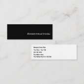 Mini cartes simples d'entreprise de construction (Devant / Derrière)