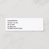 Mini cartes simples d'entreprise de construction (Dos)