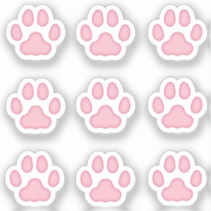 Mini Cat Paw drukt roze dierensporen Sticker