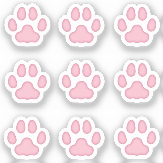 Mini Cat Paw drukt roze dierensporen Sticker (Voorkant)