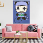 Mini Cat Woman Canvas Afdruk (Insitu (Woonkamer))