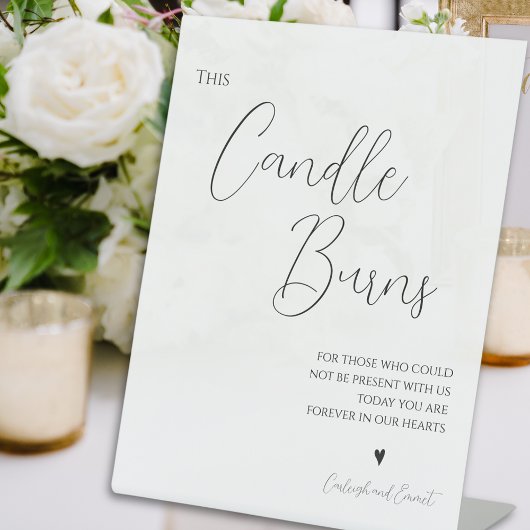 Mini Cette Bougie Brûle Mariage panneau de piédest
