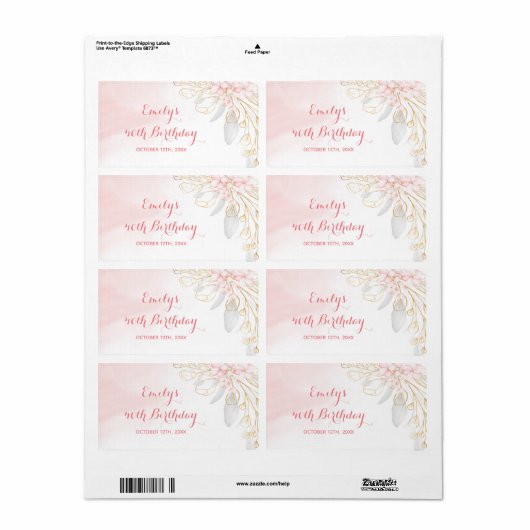 Mini champagne-etiket op fles confetti verjaardag etiket (Full Sheet)