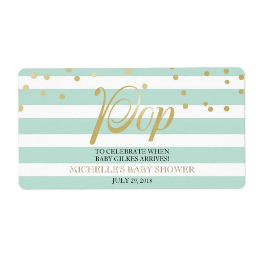 Mini Champagne Étiquette Baby shower neutre genre (Devant)