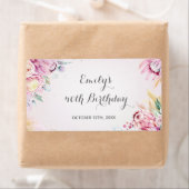 Mini champagne flesetiket bloemenverjaardag etiket (Insitu)