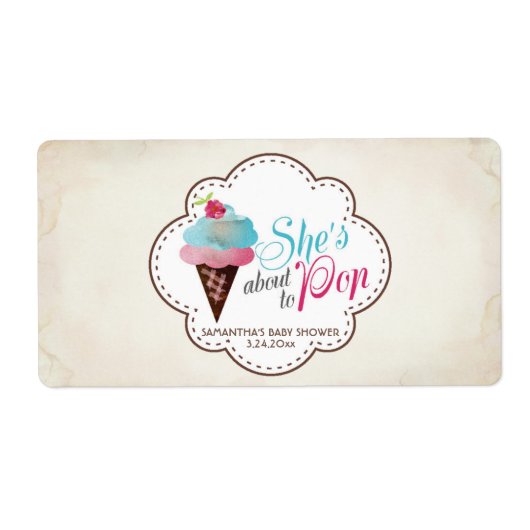 Mini Champagne Label Gender onthullen (Voorkant)