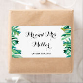 Mini champagne wijnfles label tropisch huwelijk (Insitu)