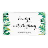 Mini champagneflesetiket botanisch tropisch etiket (Voorkant)