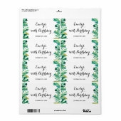 Mini champagneflesetiket botanisch tropisch etiket (Full Sheet)