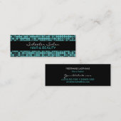 Mini Charme turquoise frais - carte de visite maigre (Devant / Derrière)