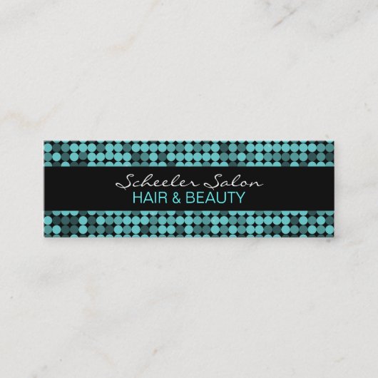 Mini Charme turquoise frais - carte de visite maigre (Devant)