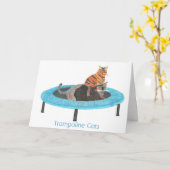 Mini chats 2, cartes de voeux de trempoline (Fleur jaune)
