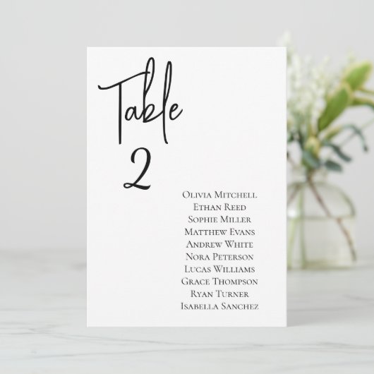 Mini Chic Mariage Élégant Carte de siège table (Debout devant)