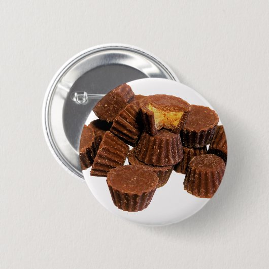 Mini Chocolade en Peanut-behandelingen Ronde Button 5,7 Cm (Voorkant /achterkant)