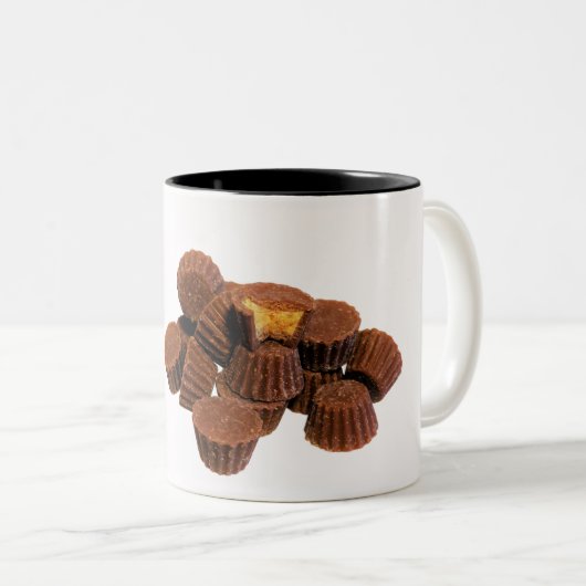 Mini Chocolade en Peanut-behandelingen Tweekleurige Koffiemok (Voorkant rechts)