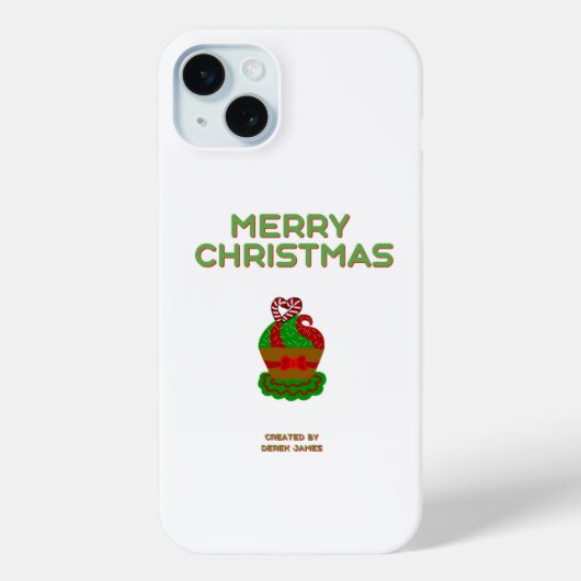 Mini Christmas Cupcake Apple iPhone 15 Plus Coque (Verso)