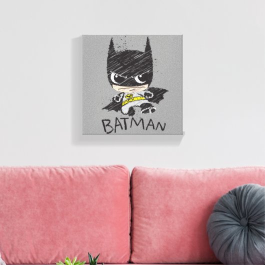 Mini Classic Batman Sketch Canvas Afdruk (Insitu (Woonkamer))