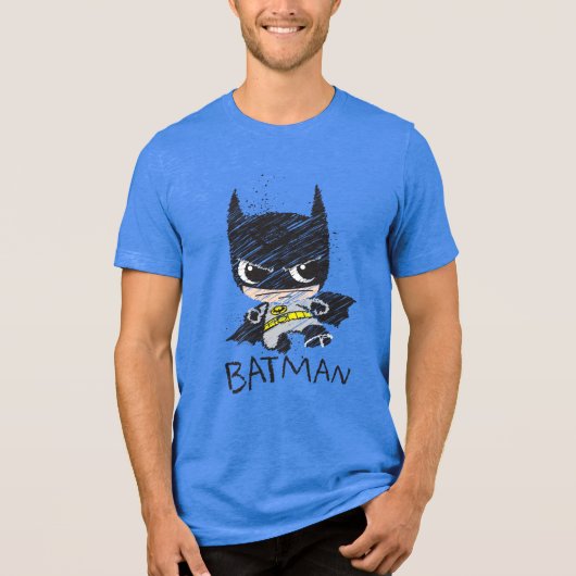 Mini Classic Batman Sketch Tri-Blend Shirt (Voorkant)