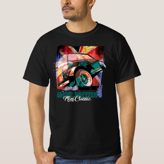Mini Classic - Drive British Oldtimer  T-shirt (Voorkant)