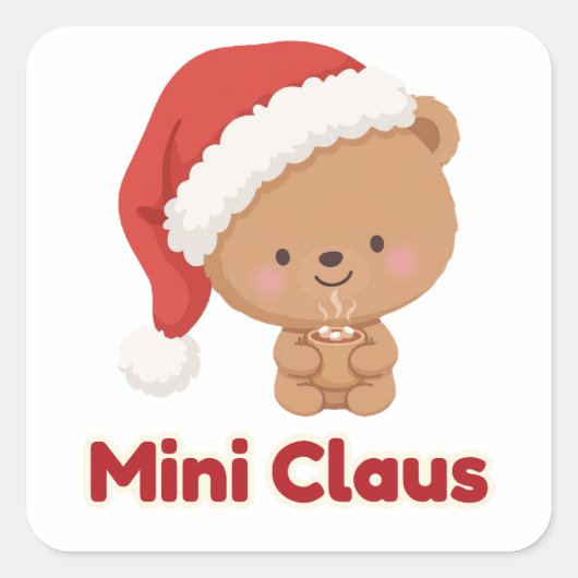 Mini Claus Ourson en Chocolat Autocollant (Devant)