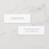 Mini Clear Plain White Minimal Pro Mini Visitekaartje (Voorkant / Achterkant)