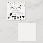 MINI | Cocktails Gold Black-kerstfeest uitnodiging (Voorkant / Achterkant)