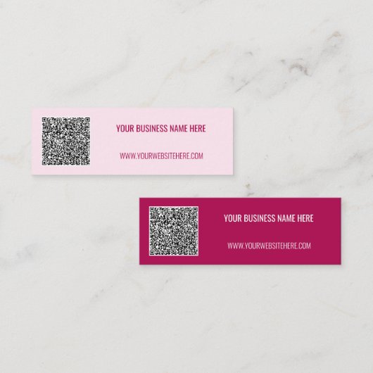 Mini Code QR personnalisé et Carte de visite de texte C (Devant / Derrière)