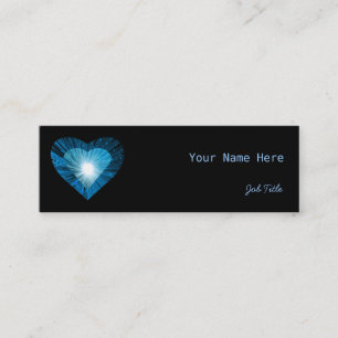 Mini Coeur bleu "coeur" côté carte de visite noir maigr