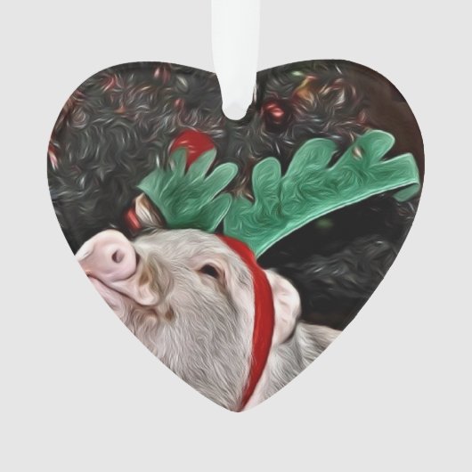 Mini Coeur de Coeur de Cochon de Noël (devant)