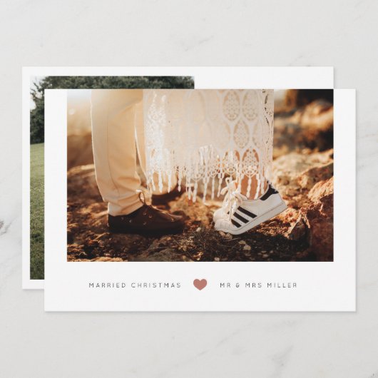 Mini Coeur Marié Carte photo de Noël (Devant / Derrière)