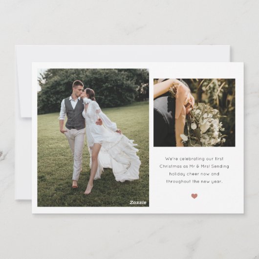 Mini Coeur Marié Carte photo de Noël (Dos)