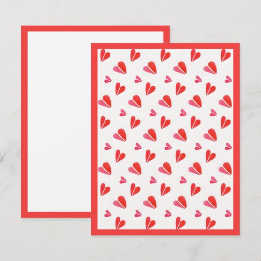 MINI COEURS 4,25x5,5 Carte plate II / Vertical (Devant / Derrière)