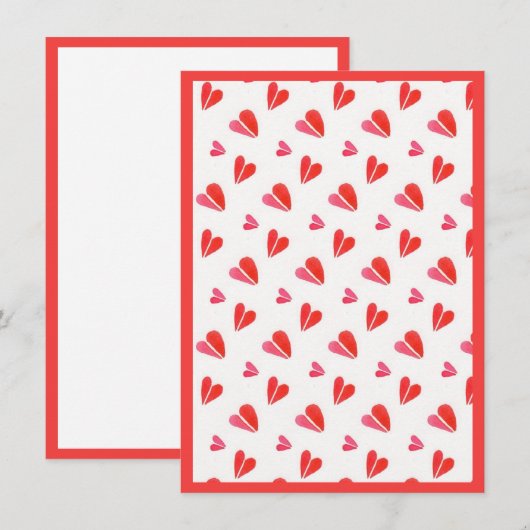 MINI COEURS 4,5x6,25 Carte Plate II / Verticale (Devant / Derrière)