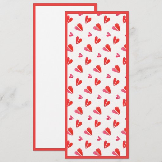 MINI COEURS 4x9,25 Carte plate II / Vertical (Devant / Derrière)
