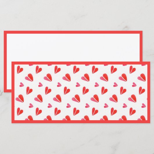 MINI COEURS 4x9 Carte plate II / Horizontal (Devant / Derrière)