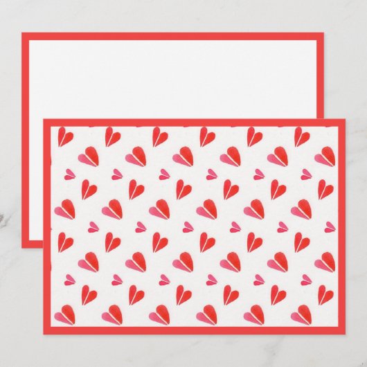 MINI COEURS 5x7 Carte Plate II / Horizontal (Devant / Derrière)