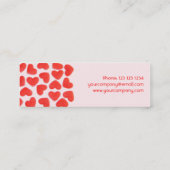Mini Coeurs doux carte de visite rose côté maigre (Dos)