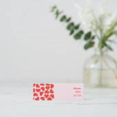 Mini Coeurs doux carte de visite rose côté maigre (Debout devant)