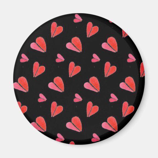 MINI COEURS II Magnet rond (Devant)