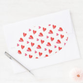 MINI COEURS Stickers ovale (Enveloppe)
