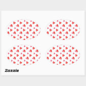 MINI COEURS Stickers ovale (Feuille)