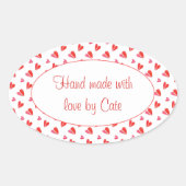 MINI COEURS Stickers Ovale "fait main" (Devant)