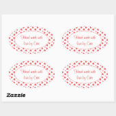 MINI COEURS Stickers Ovale "fait main" (Feuille)
